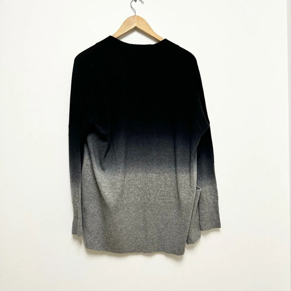 Vince XS Wool Cashmere Dip Dye Cardigan Ombre Black Blue Gray with Pockets - Picture 3 of 8